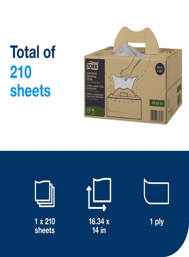 Tork Industrial Cleaning Cloth Gray W7, One-at-a-Time Dispensing, 1 x 210 Cloths, 520374 - Image 2